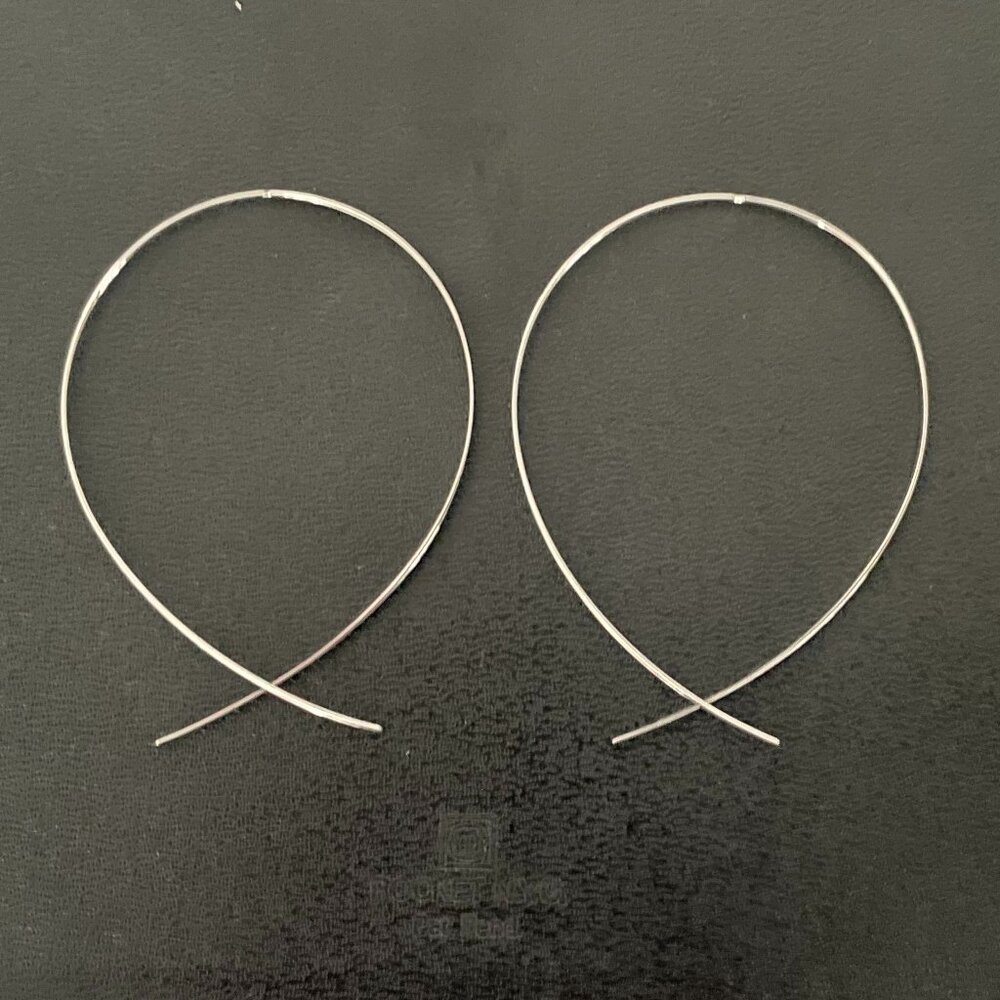 PRICED TO SELL! MINT/LIKE NEW! - LANA Jewelry 4KT Large White Gold Hoop Earrings